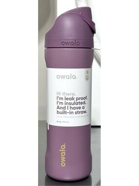 OWALA FreeSip 24oz Stainless Steel Water Bottle, SPRING REVIVAL PURPLE
